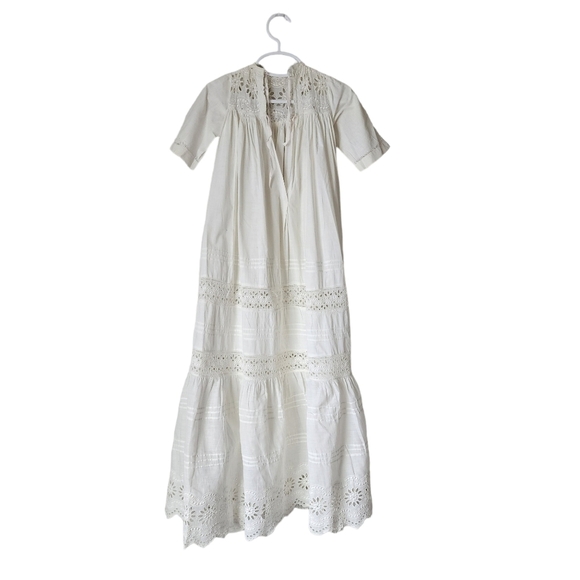 VICTORIAN Hand Embroidered Floral Christening Gown - Picture 2 of 11